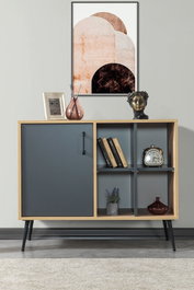 Hanah Home Şile 4109 Consola Roble Zafiro y Antracita